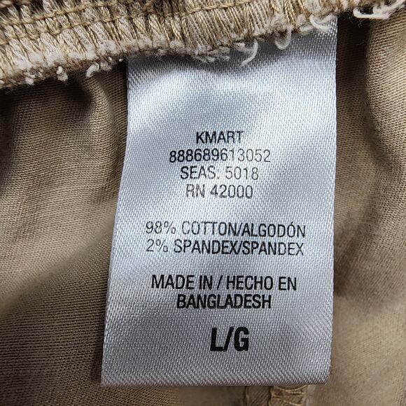 Basic Editions Pants Womens L Tan Khaki High Rise Pull On Skinny Ankle Chino - Picture 4 of 10